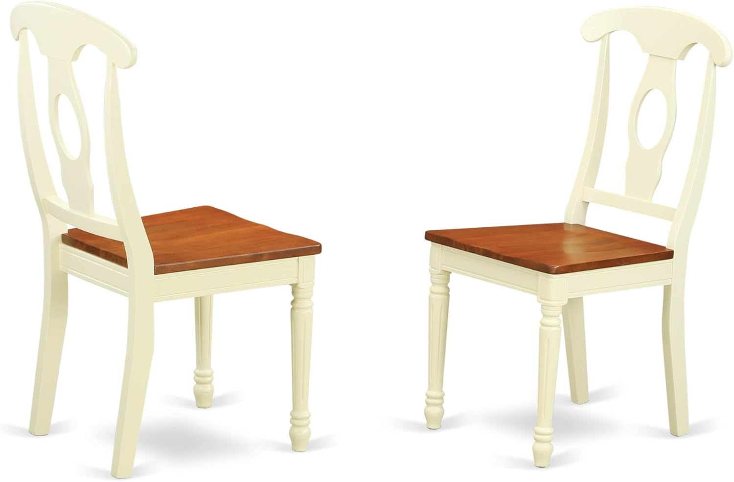 Antique Buttermilk & Cherry Dining Room Chairs - Set of 2, Sturdy Wooden Seat, Elegant Design for Delightful Dining Experience
