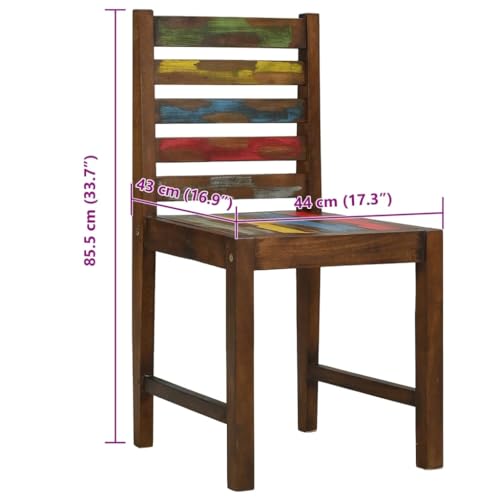 Dining Chairs 4 pcs Solid Reclaimed Wood,Vintage Reclaimed Wood Dining Chairs Set of 4 Antique Style for Timeless Dining Decor Dining Room Furniture