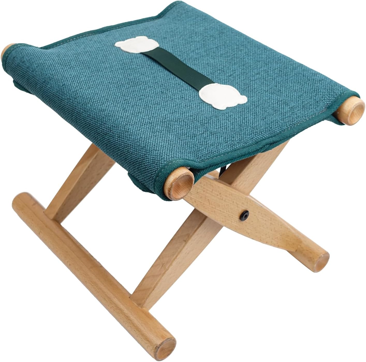 Beech Wooden Folding Stool,Mini Camp Chair, Lightweight Folding Camping Stool Portable Camping Chair Foot Rest for Outdoors Travel Hiking Fishing Gardening Sketching