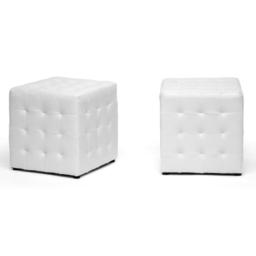 Siskal Dark Brown Modern Cube Ottoman