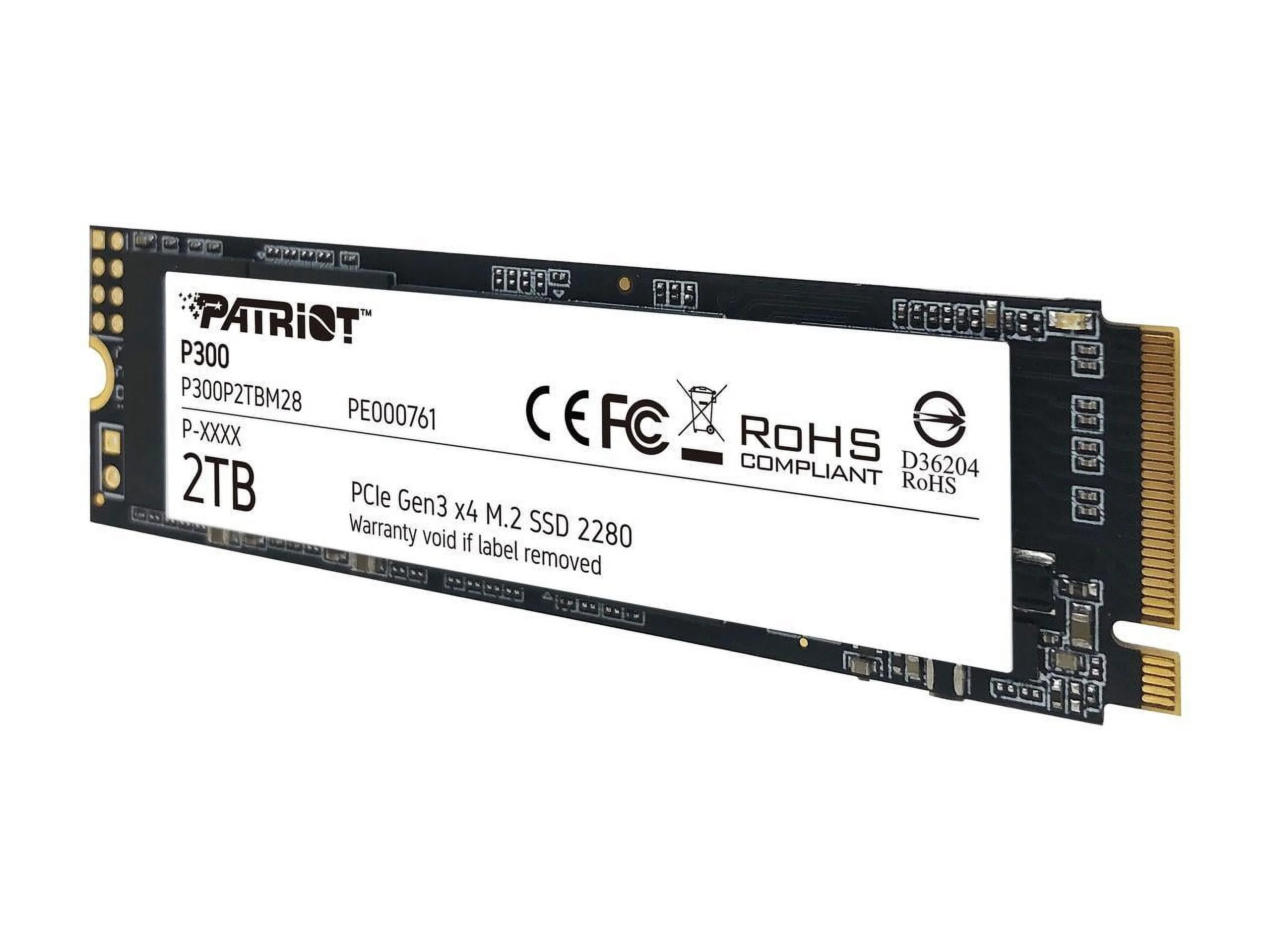 Patriot P300 2TB Internal SSD - NVMe PCIe Gen 3x4 - M.2 2280 - Solid State Drive - P300P2TBM28