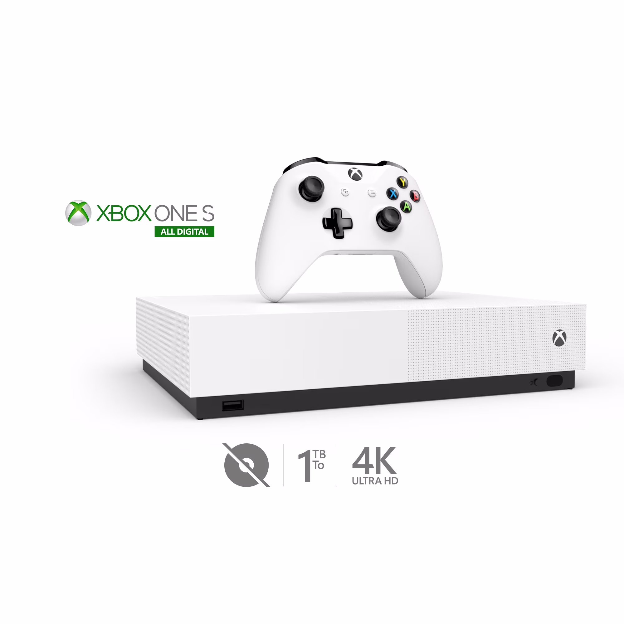Restored Microsoft Xbox One S 1TB All Digital Edition(Disc Freee) (Previous Generation) (Refurbished)