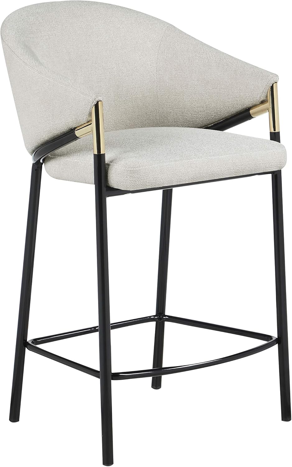 Coaster Home Furnishings Chadwick Farlow Set of 2 Counter Height Bar Stool Beige Fabric Upholstered Barstool Sturdy Metal Frame with Footrest 183436