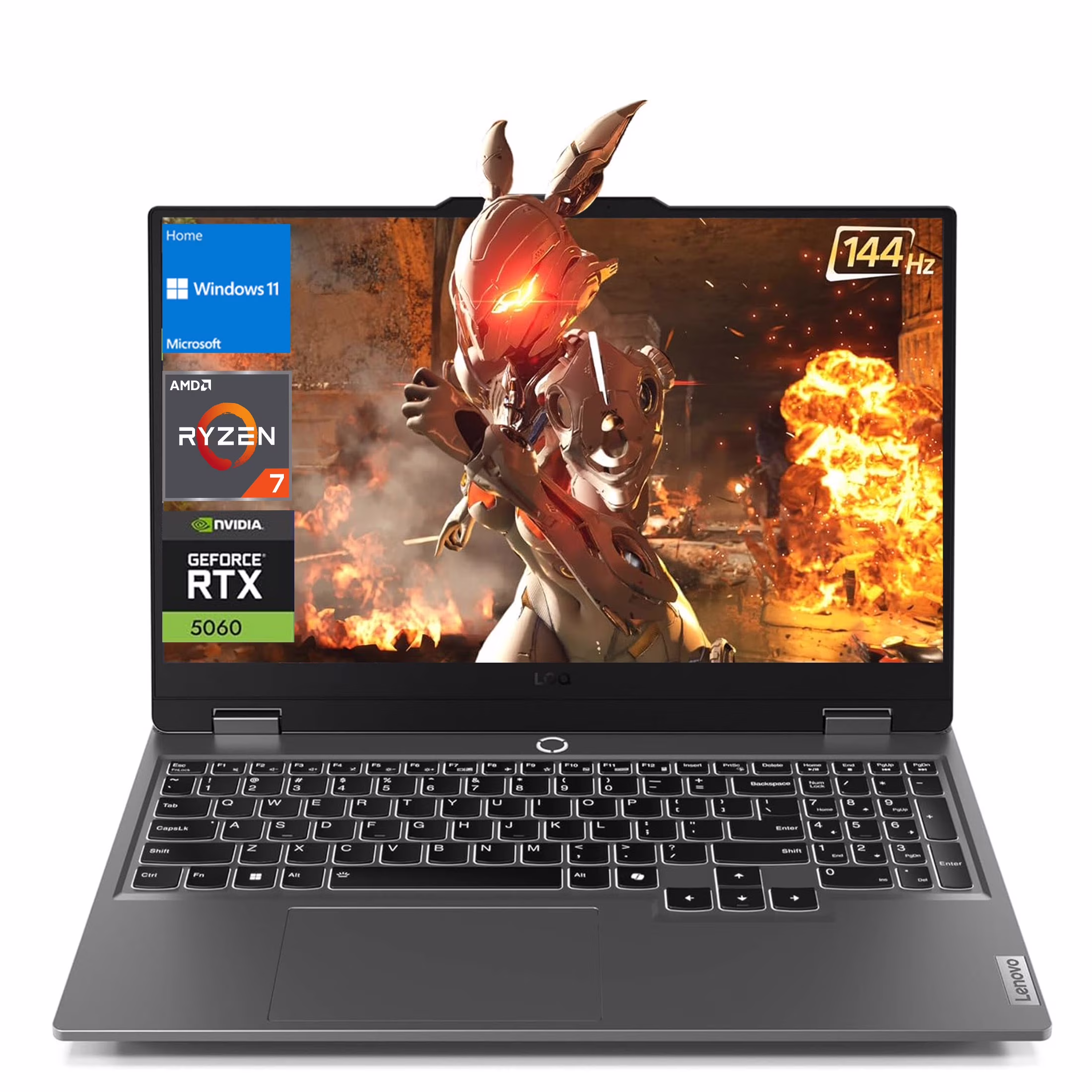 LENOVO LOQ Gaming Traditional Laptop, 15.6" FHD (1920 x 1080), AMD Ryzen 7 260, GeForce RTX 5060, 16GB DDR5 RAM, 1TB PCIe M.2 SSD, Wi-Fi 6, Windows 11 Home
