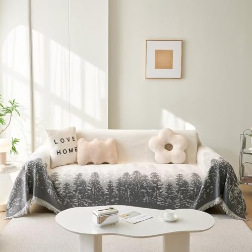 STACYPIK Orange Jacquard Sofa Cover Shabby Chic Couch Covers for 2-3 Cushion Couch Living Room Farmhouse Loveseat Sofa Cover Pets Dogs Friendly Anti Slip Thick Slipcovers Furniture Protector-71X118IN