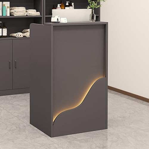 Reception Desk Wooden Computer Desk Reception Table, Modern Retail Counter with Drawers, Reception Desk Counter Table, Simple Cashier Cabinet, Reception Counter for Clothing Salon Shop Hotel