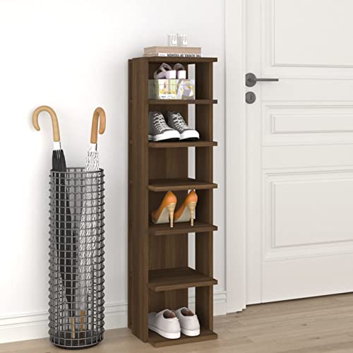 Shoe Rack Grey Sonoma 27.5x27x102 cm Engineered Wood,Hallway Shoe Storage Rack Organiser,Entryway Living Room Wardrobe Storage Shoe Rack