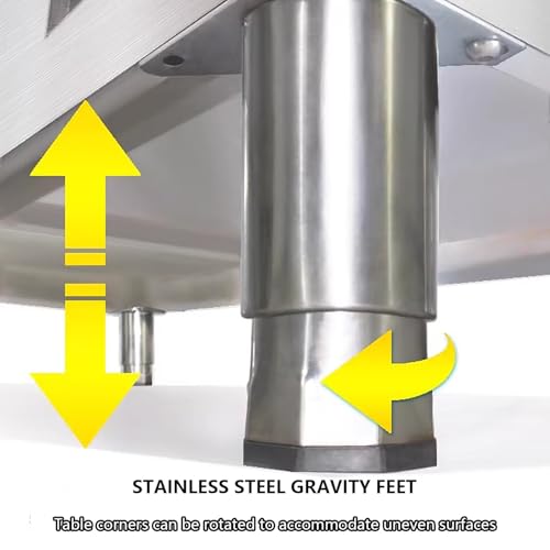 Stainless Steel Kitchen Prep,Heavy Duty Table,Heavy Duty Work Bench for Commercial and Home,strong load-bearing capacity, rounded Edge, large storage,for Commercial and Home.(100 * 50 * 80cm)