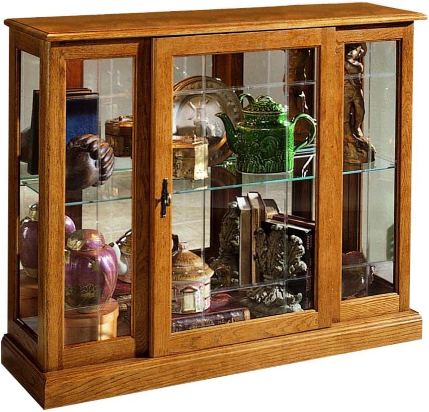 Pulaski Curio Console, 40 by 13 by 33-Inch, Medium Brown