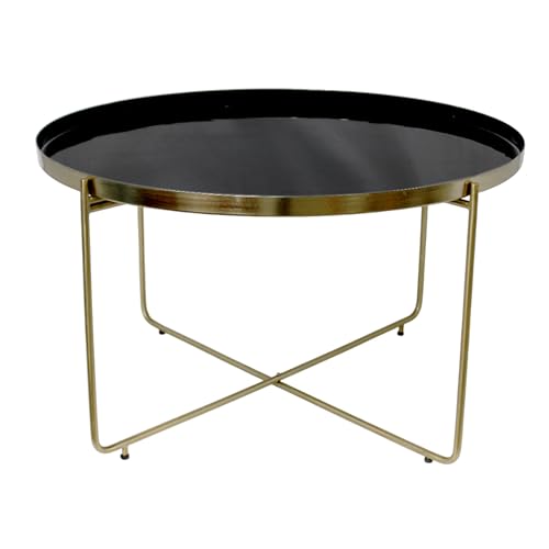 East at Main Indigo Road by Egypt Sherrod Jasmine Enamel Tray Top Coffee Table (Black)
