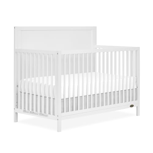 Evolur Dream On Me Dillian 5-in-1 Convertible Crib in White, JPMA & Greenguard Gold Certified, Crafted with New Zealand Pinewood