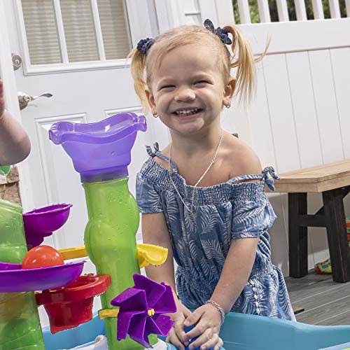 Step2 Lazy Maze River Run Water Table for Kids, Indoor and Outdoor Kids Water Sensory Table Pool, Ages 1.5+ Years Old, 10 Piece Water Toy Accessories, Blue and Orange