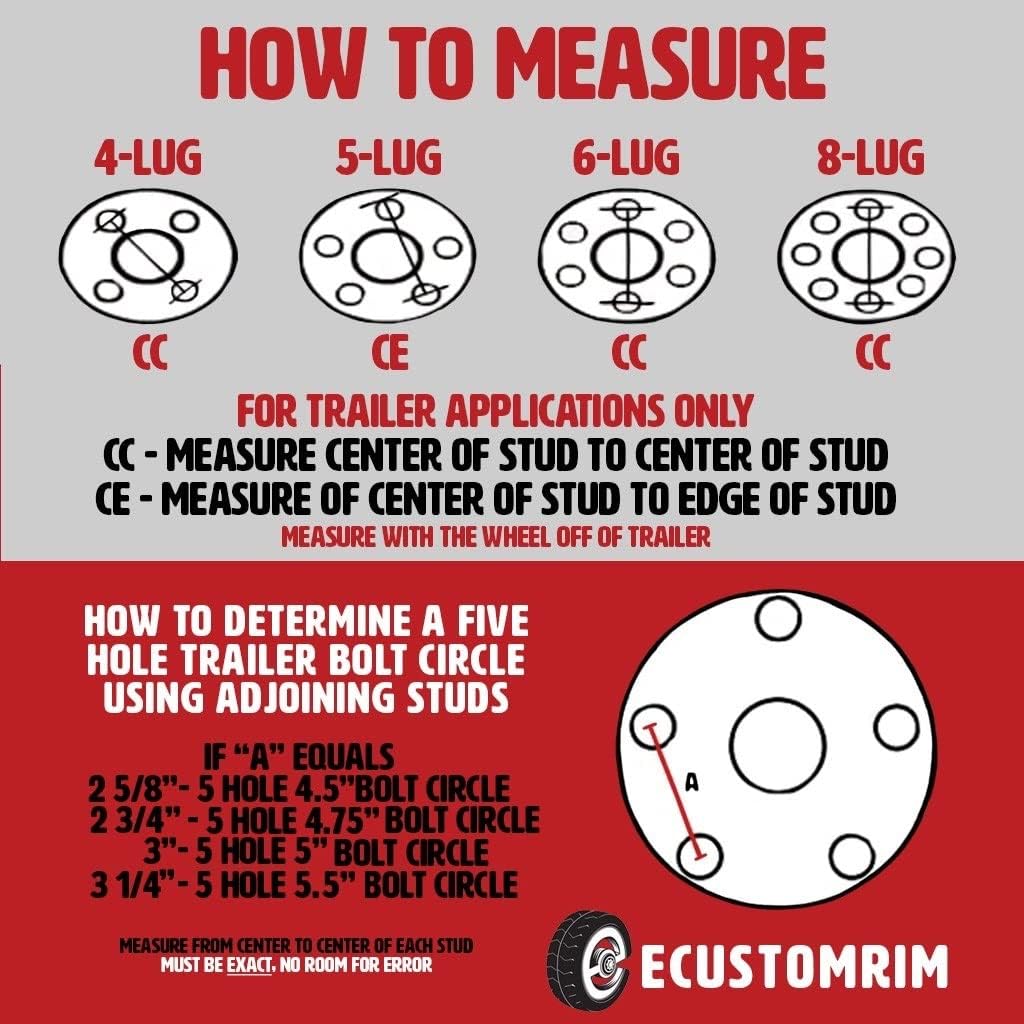 eCustomRim 2-Pack Aluminum 5 Lug Trailer Wheel 145/R12 Radial Tire 12 in Black Rim ST145/R12-6 Year Warranty w/Free Roadside