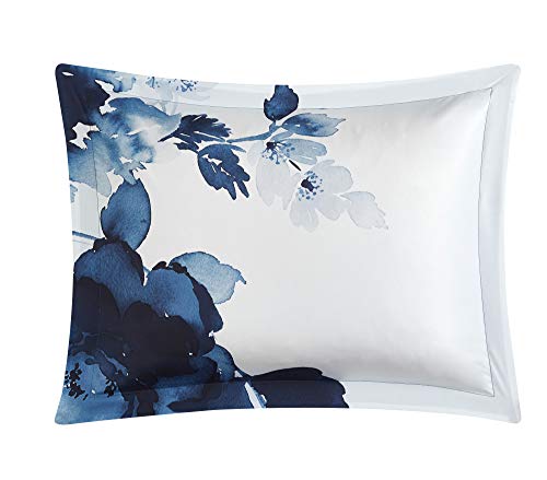 Chic Home Brookfield Garden 5 Piece Comforter Set Large Scale Floral Pattern Print Bedding-Decorative Pillows Shams Included, Queen, Blue