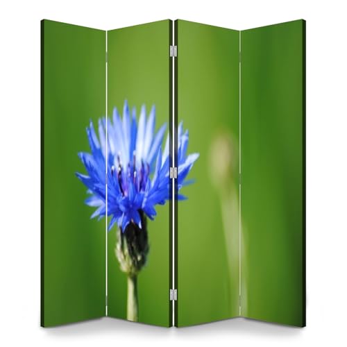 Wood Screen Room Divider Forget me flowers for summer Folding Screen Canvas Privacy Partition Panels Dual-Sided Wall Divider Indoor Display Shelves 6 panels