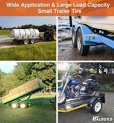 HALBERD 4.80-12 Trailer Tires, 4.80x12 6PR Load Range C for Log Splitter/Cement Mixer/Small Boat/Water Trailer (Pack of 2)