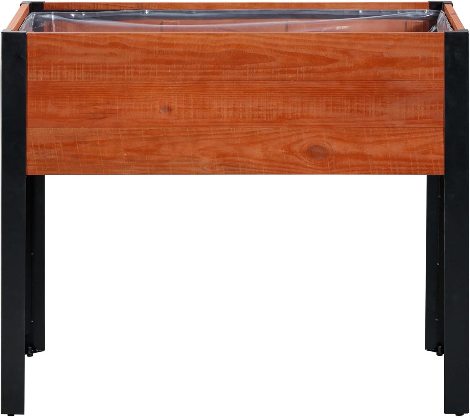 PL10436 MO Urban Garden Raised Planter, FSC Recycled Wood, Rectangular, Natural Brown