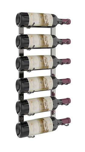 VintageView W Series Wine Rack 2 - Double Depth, Metal Wall Mounted Wine Rack - Modern, Easy Access Wine Storage - Space Saving Wine Rack with 12 Bottle Storage Capacity (Chrome Luxe)