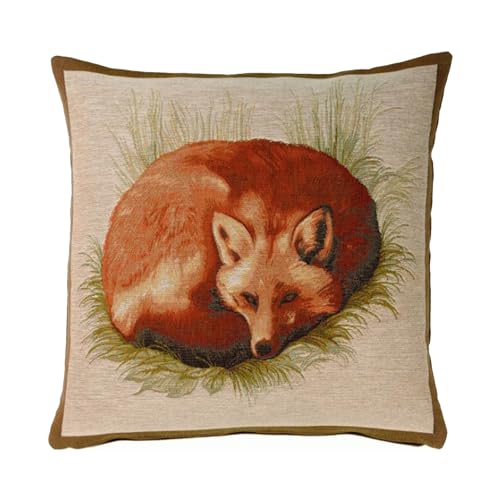 Donkeys Square Throw Pillow Cover - 19 X 19 Decorative Boho Cushion Case for European Cotton Room Decor Jacquard Woven in France Cushion for Living Room