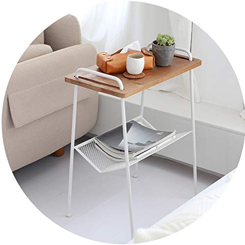 Tables Juan Nordic Wooden Sofa Side Living Room Corner Multifunction Magazine Rack Bedroom Bedside, 52x29x65CM (Color : Black)