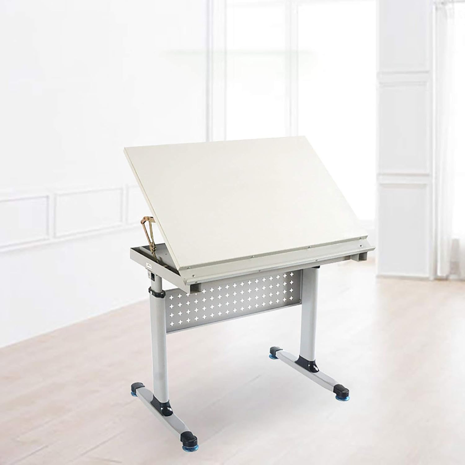 KOHARA Drawing Table Drafting Desk, Drafting Tables Practical Lifting Drawing Table Art Workbench Construction Machinery Drawing Table Convenient Storage (White 90X60X76CM)