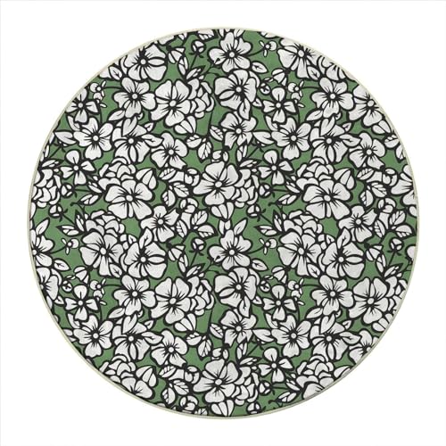 Round Rug 39 in Japanese Desk Chair Mat Cherry Blossoms Floor Protector Mats Office Desk Chair Mat Floor Mat for Standing Desk
