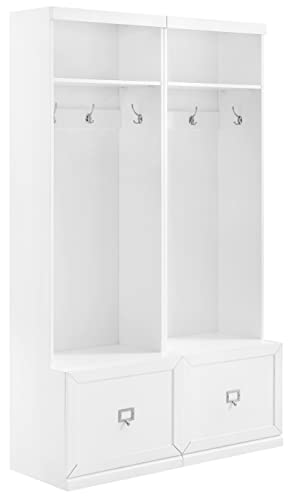 Crosley Furniture Harper 2-Piece Entryway Set with 2 Hall Trees, White