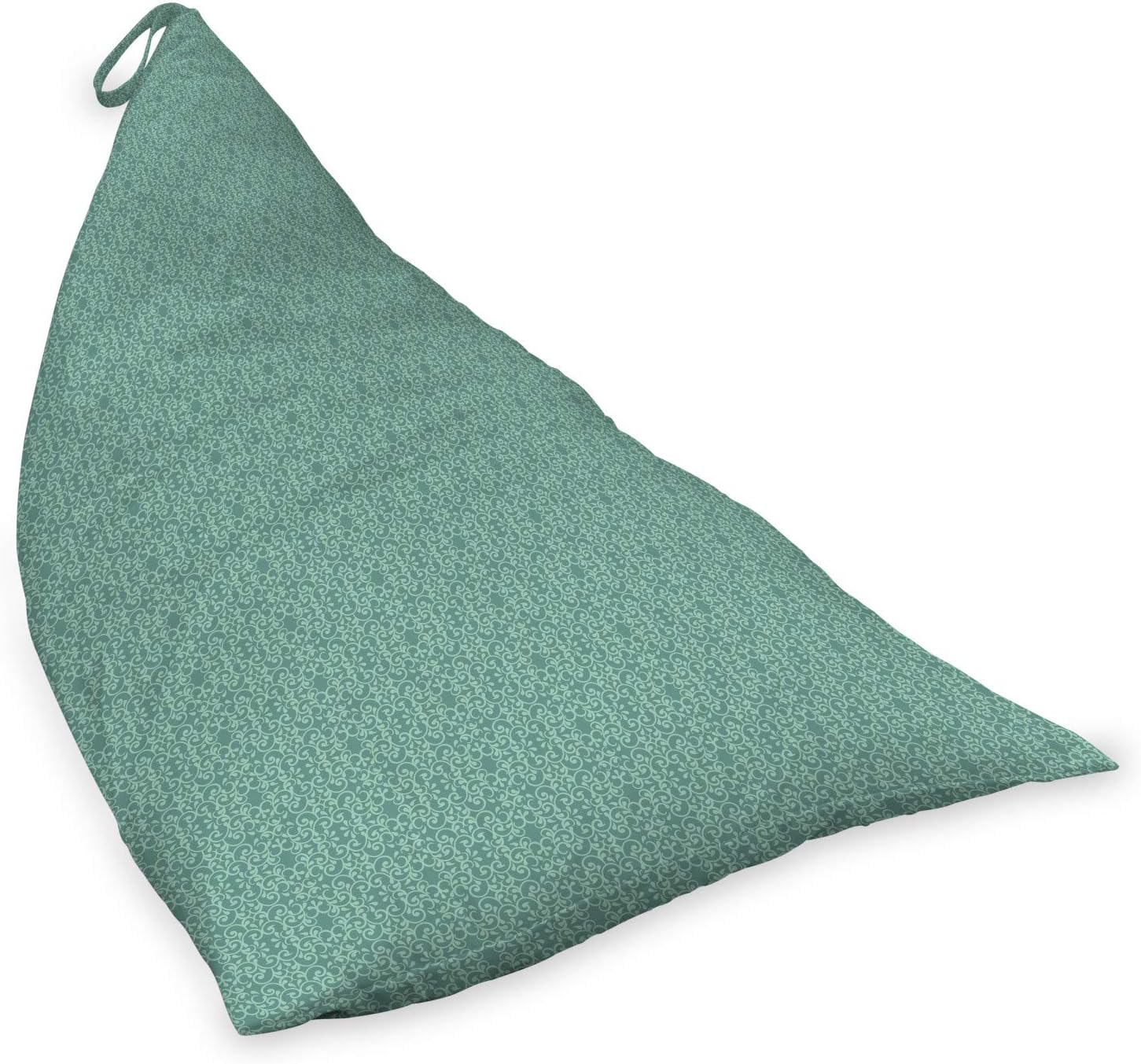 Ambesonne Green Lounger Chair Bag, Vintage Style Victorian Garden Pattern Antique Design Old Fashion Ornaments, High Capacity Storage with Handle Container, Lounger Size, Turquoise Seafoam