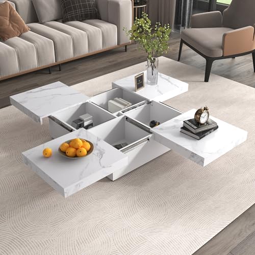 Expandable Square Coffee Table, 39.4