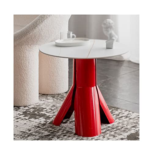 End Table Round Side Table Metal Frame Support Home Living Room Sofa Small End Table Bedroom Bedside Table Office Decoration Narrow Coffee Table Sofa Table/Side Table Decoration