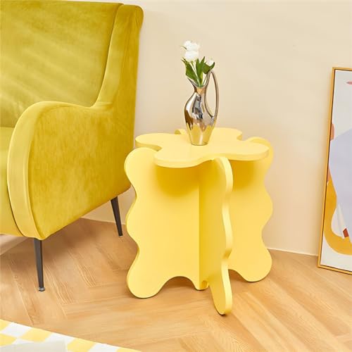 NIUYAO Side Table with Colored Irregular Shape End Table Wood Modern Minimalist Style Coffee Table for Living Room Sofa Balcony Bedside -Purple