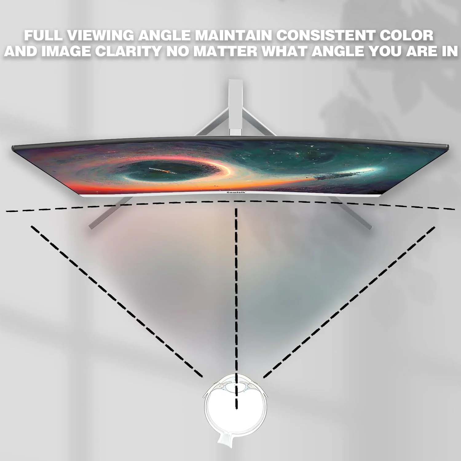 Gawfolk 24 Inch Wide Screen Monitor FHD 1080p 75Hz Ultra-Thin Bezel-less VA Display for Home Office Movies