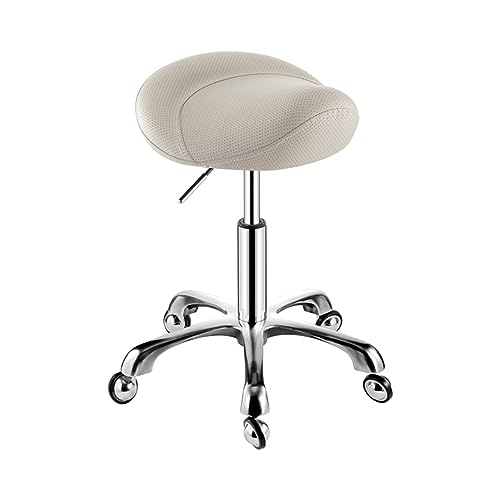 Saddle Stool Rolling Swivel Height Adjustable with with Non-tangle Ball Wheels, Ergonomic Stool Chair for Clinic, Dentist, Salon, Massage, Office and Home Kitchen independence