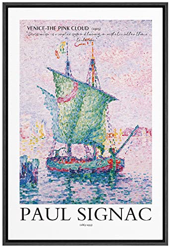 SIGNLEADER Framed Canvas Print Wall Art Geometric Pastel Navy Blue Vintage Circle Collage Abstract Shapes Illustrations Modern Art Decorative Minimal for Living Room, Bedroom, Office - 16