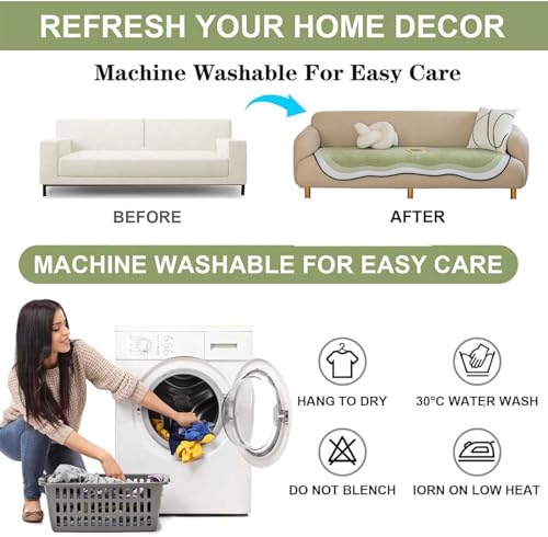 ABANO Luxury Soft Chenille Sofa Cover,Special Shaped Couch Cover,Washable Non-Slip Sofa Cushion for All Seasons, Shaped Furniture Cover for Pet Dog-s Blue||90 * 240cm/35.4in*94.5in