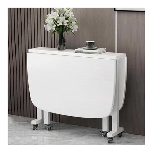 Multifunctional Folding Dining Table, Small Spaces Kitchens Table with Wheels - Extendable Butterfly, Easiest to Assemble Sewing Table(Brown,100x60x75cm)