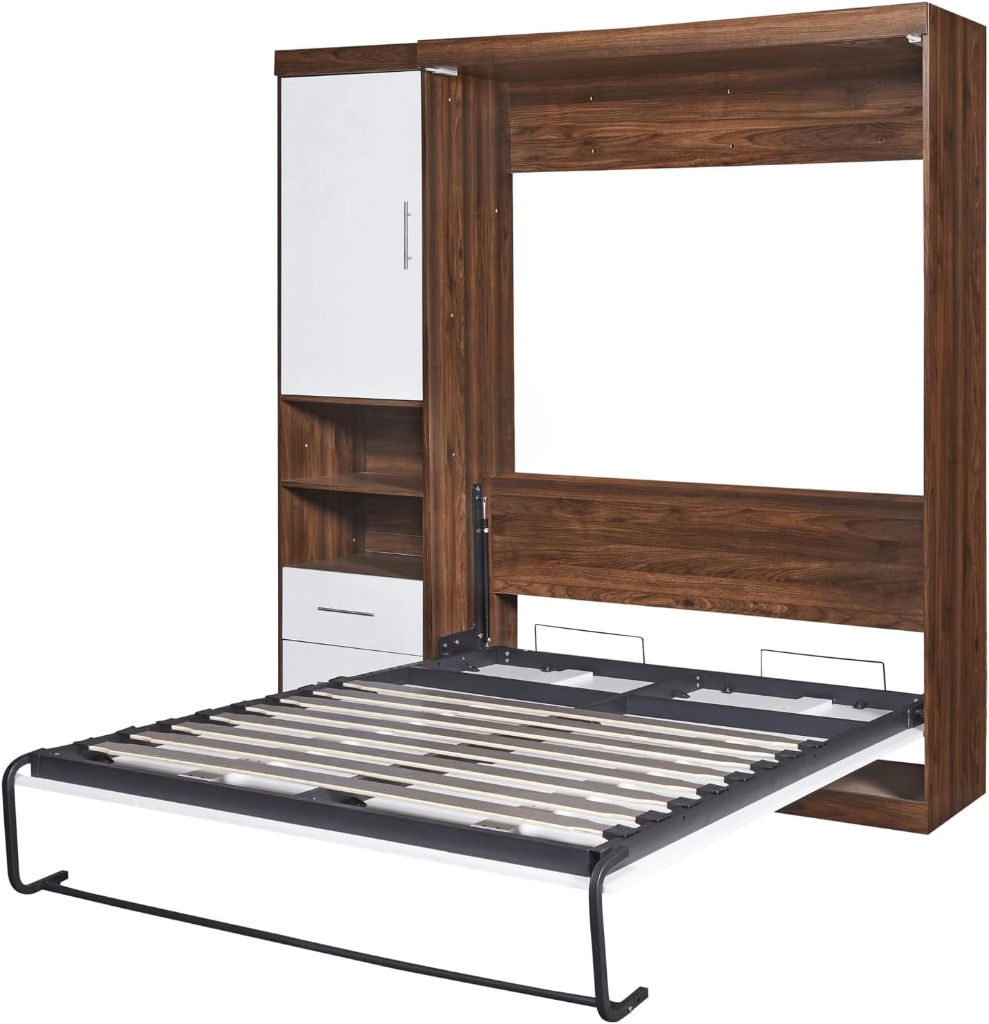 Murphy Bed with Cabinet - Full Size Multifunctional Wall Bed for Bedroom Apartment Dorm, Can be Folded Away into a Cabinet, Space-Saving Furniture,or Guest Room Home Office White