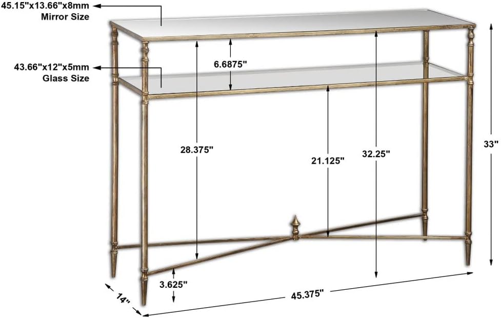 45.38 inch Console Table 45.38 inches Wide by 14 inches Deep Contemporary Console & Sofa Tables Accent Furniture 208-Bel-982849
