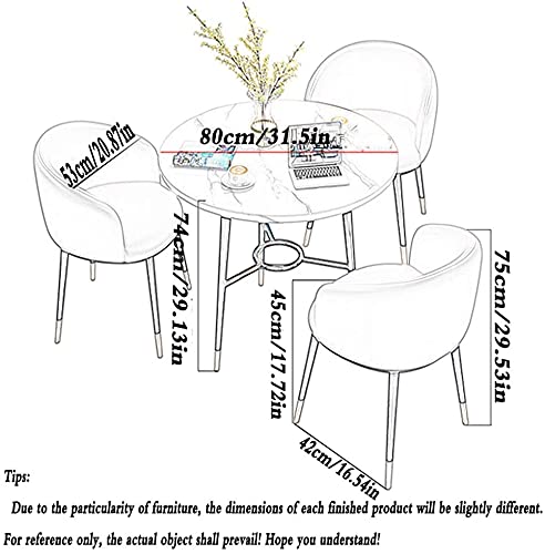 Round Dining Table Set W/ 4 Chair - Save Space Office Table and Chair Set Home Dining Room Living Room Balcony Sales Department Reception Area Negotiation Table Light Luxury Style ( Color : Gray )