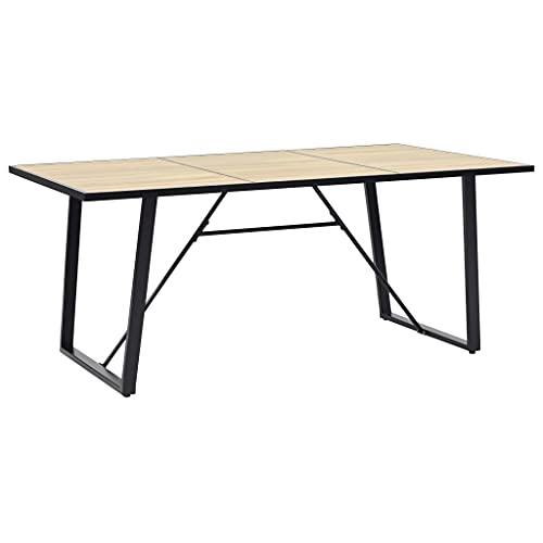 Computer Table,Dining Table,for Narrow Space, Living Room, Dining Room-Sturdy Metal Frame, Oak- 47.2