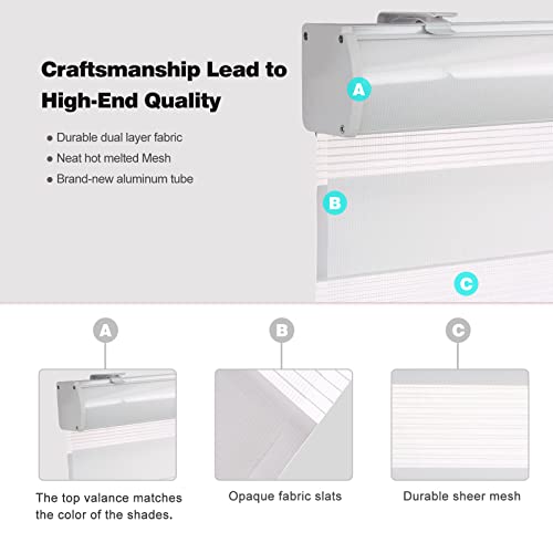 MYshade Roller Shades Zebra Blinds for Windows Cordless Day and Night Light Filtering Blinds Dual Layer Roller Blinds 23