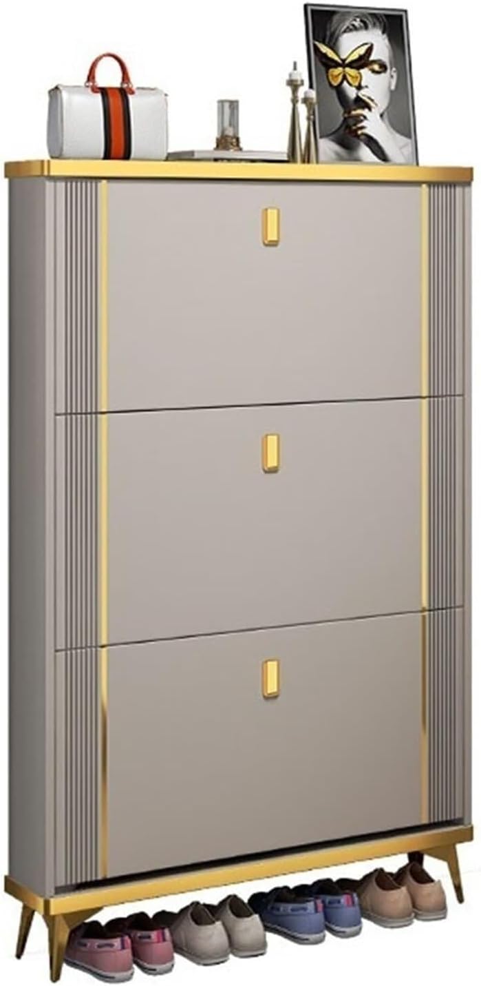 Shoe Rack Slim Shoe Storage Cabinet for Entryway, Modern Shoe Cabinet with 3 Flip Drawers, Freestanding Shoe Organizer for Closet Hallway Shoe Rack Organizer Closet (Size : 60x17x120cm)