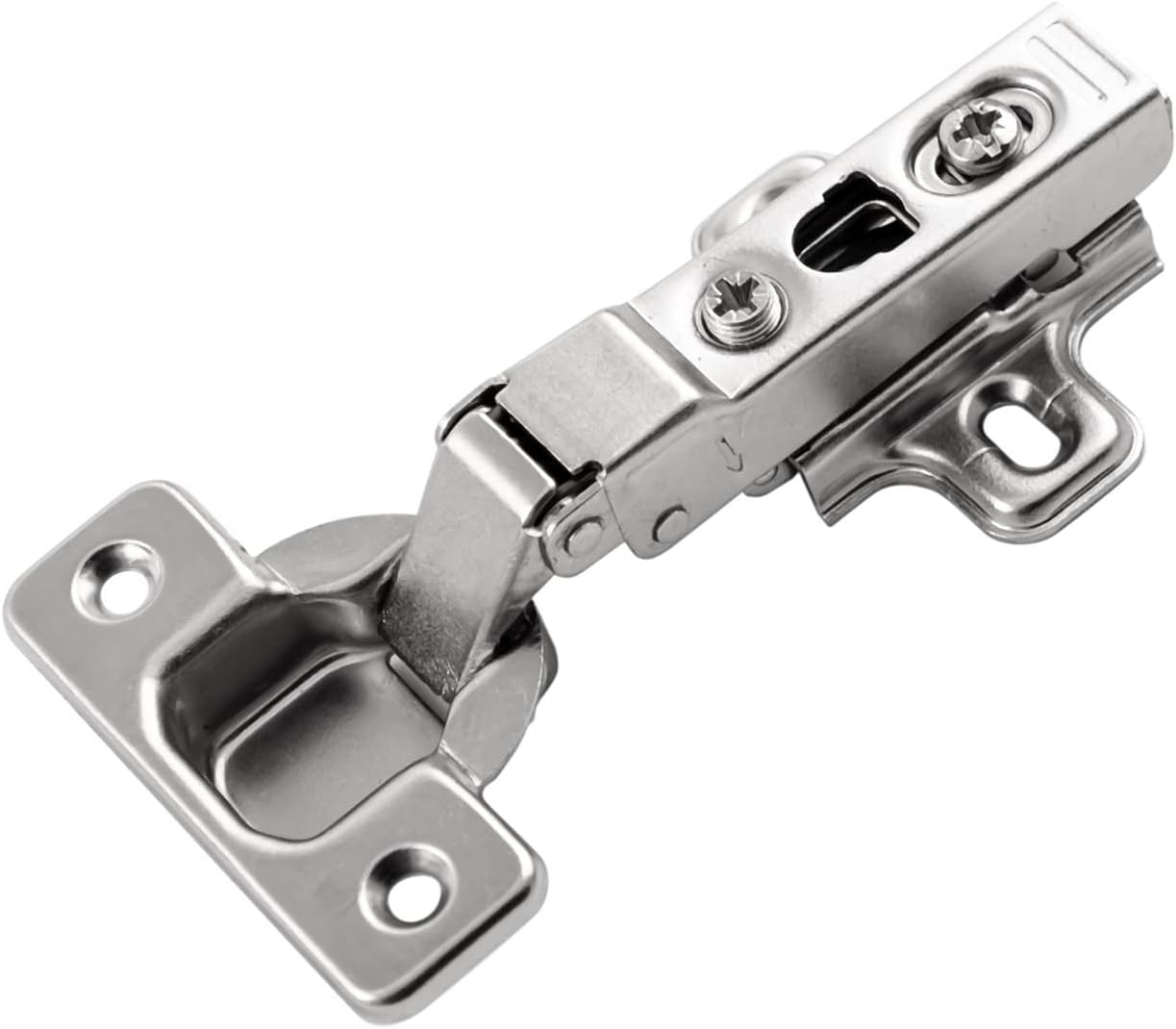 Hickory Hardware P5111-14-10B Euro Cabinet Concealed Hinge - Partial Overlay Frameless Design with 105° Opening - Self Closing Feature - Easy Installation hinge Polished Nickel Finish 10 Sets of Pairs