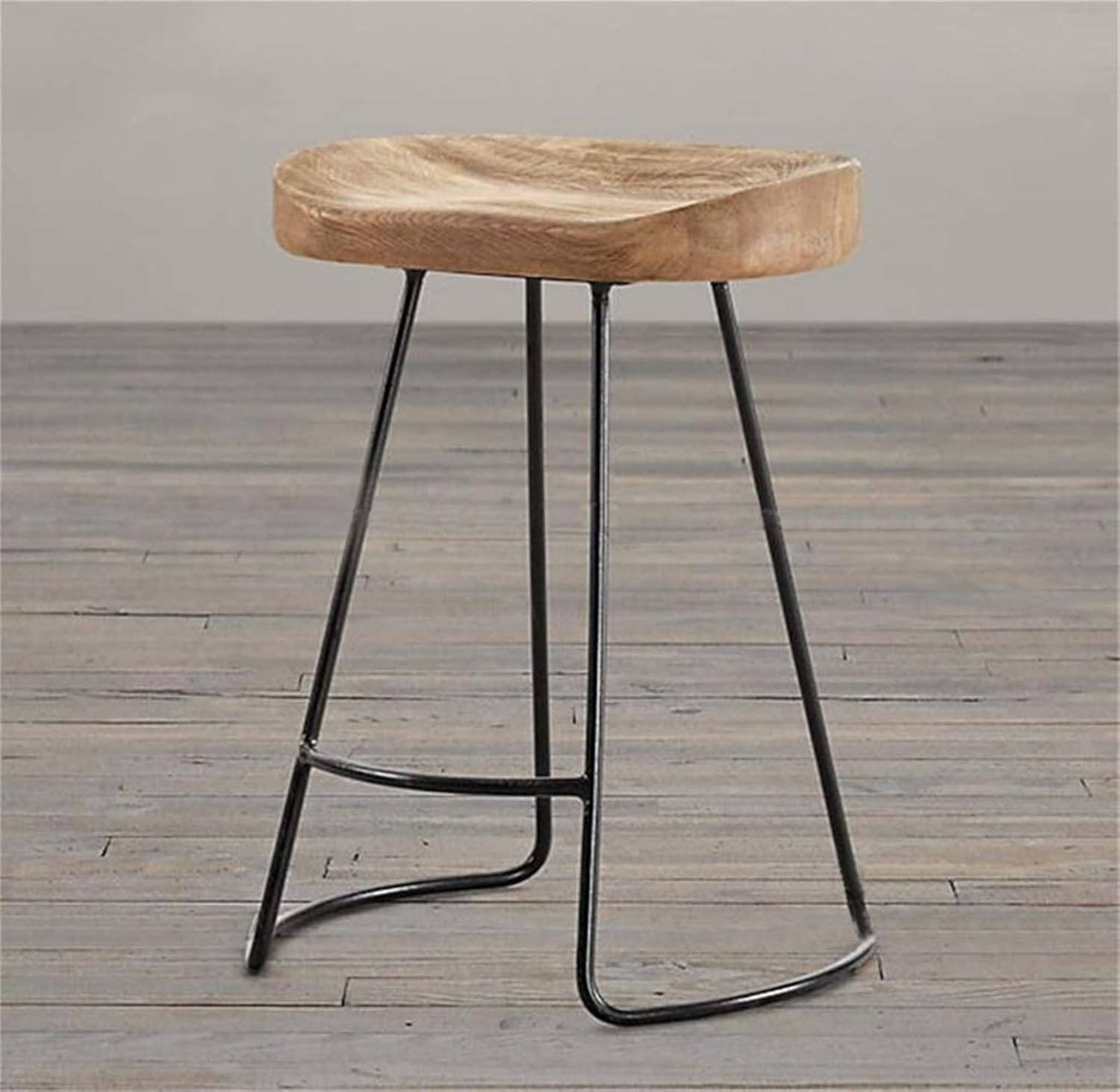 Modern Counter Bar Stools for Kitchen Island, Barstool Wooden Iron Breakfast Dining Stool Ergonomic Seat for Kitchen Bar Counter Home Commercial Chair High Stool