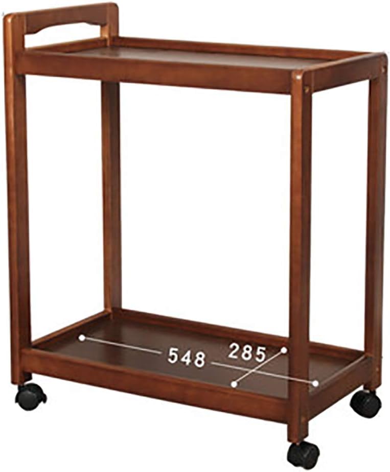 Serving Trolley, Storage Kitchen Cart, Vintage Style Home Commercial Tiers Kitchen Serving Trolley with Wine Rack (2 Tiers Kitchen Serving Cart)