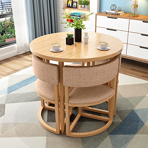 HORV Office Reception Table Small Round 80cm Dining Table Conference Tables and Chair Set Training Seminar Meeting Room Table Space Saving Apartment Study Balcony Lounge Beauty Salon Coffee Sofa Seat