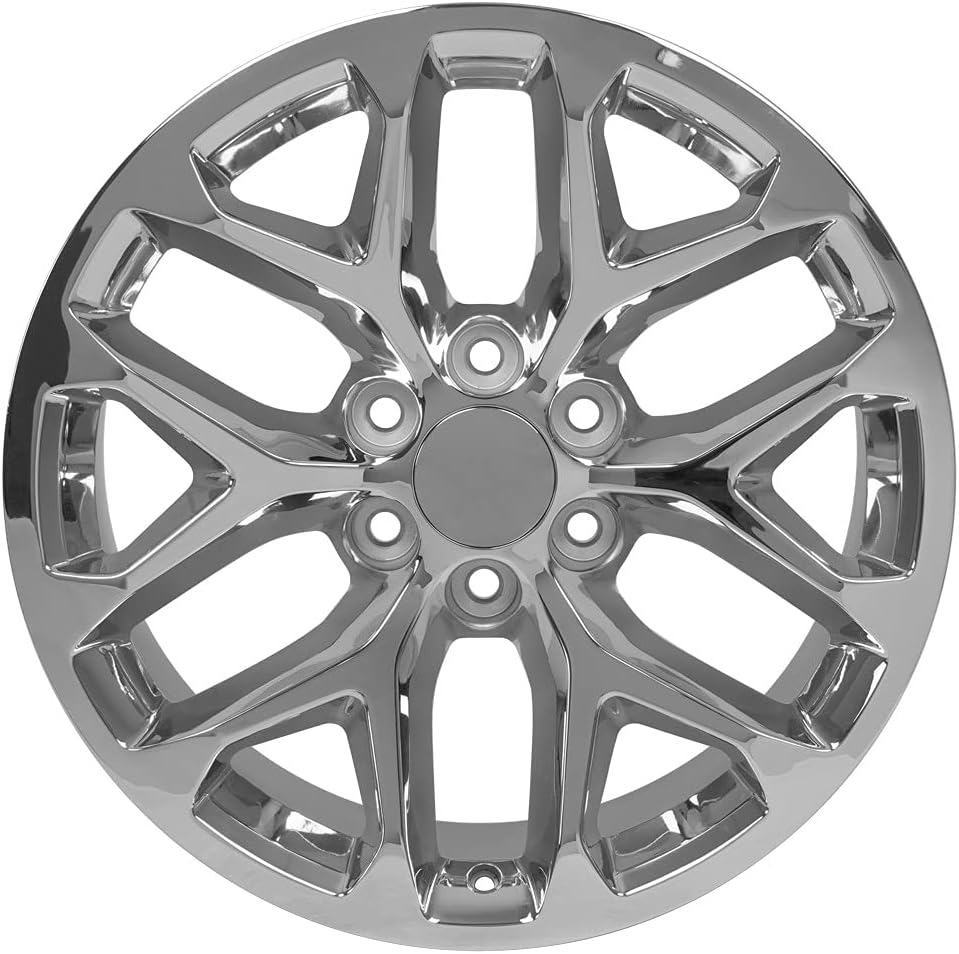 OE Wheels LLC 20 inch Rims Fits Silverado Tahoe Sierra Yukon Escalade CV98B 20x9 Rims Chrome SET