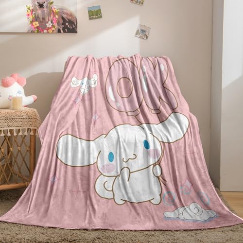 Warm Cin-namoroll Plush Blankets,Ultra-Soft Comfortable Light Couch Bed Cute Dog Blanket,for Couch Sofa Bed Camping Home Bed Sofa All Season,Gift for Girl or Adult