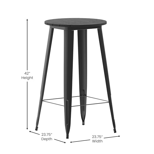 EMMA + OLIVER Drew Dining Table Bar Height - Black 23.75