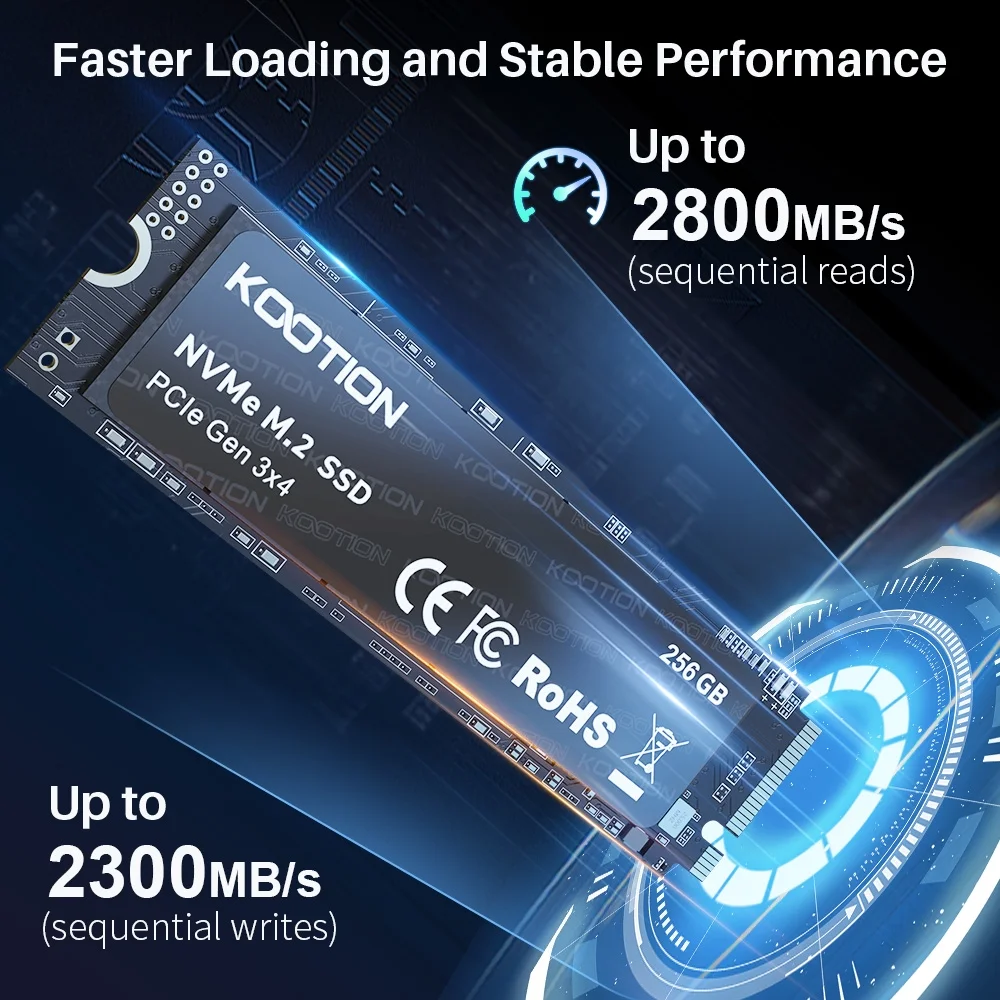 KOOTION 256GB NVMe M.2 Internal Solid State Drive PCle 3.0 TLC NVMe M.2 2280 SSD